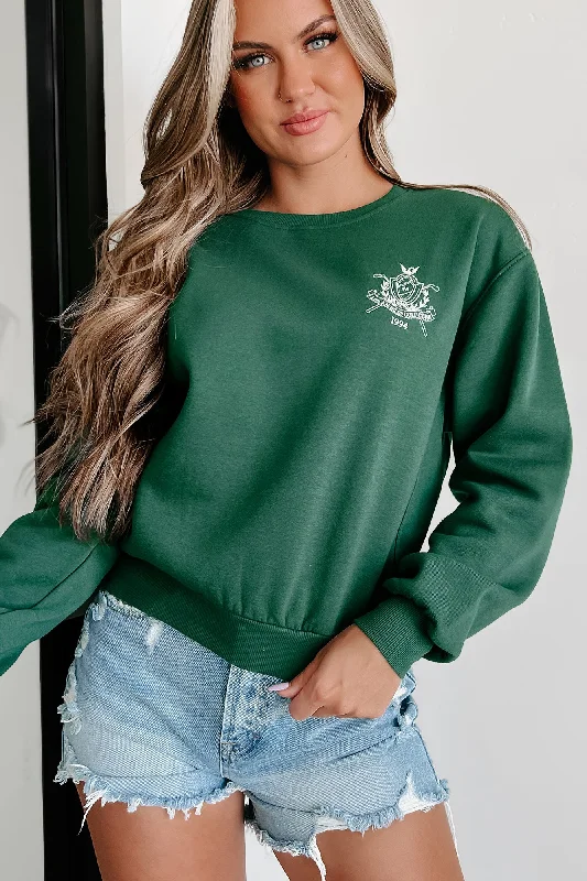 ""Los Angeles Golf Club"" Embroidered Crewneck Sweatshirt (Hunter Green)