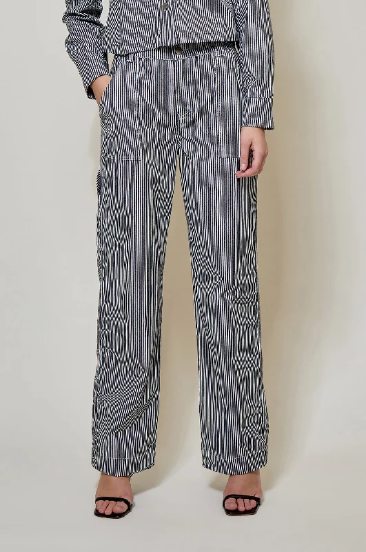 Marika Straight Leg Pant Black Stripe