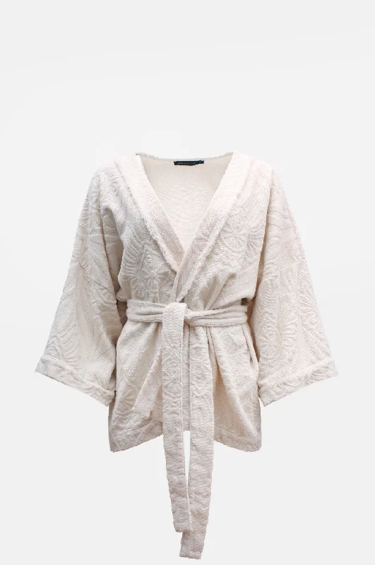 Short Kimono Terry Cotton Ecru