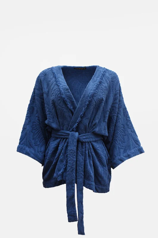 Short Kimono Terry Cotton Indigo