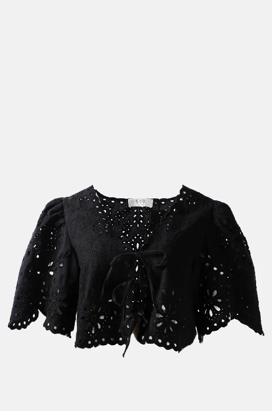 Tali Lace S/slv Top Black