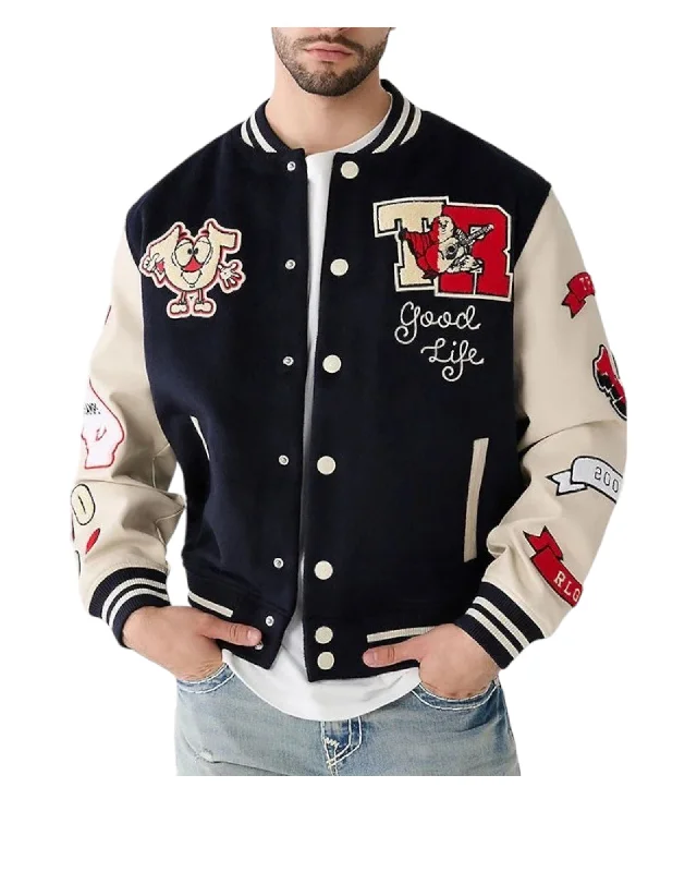 TR Treey Patch Black Letterman Jacket