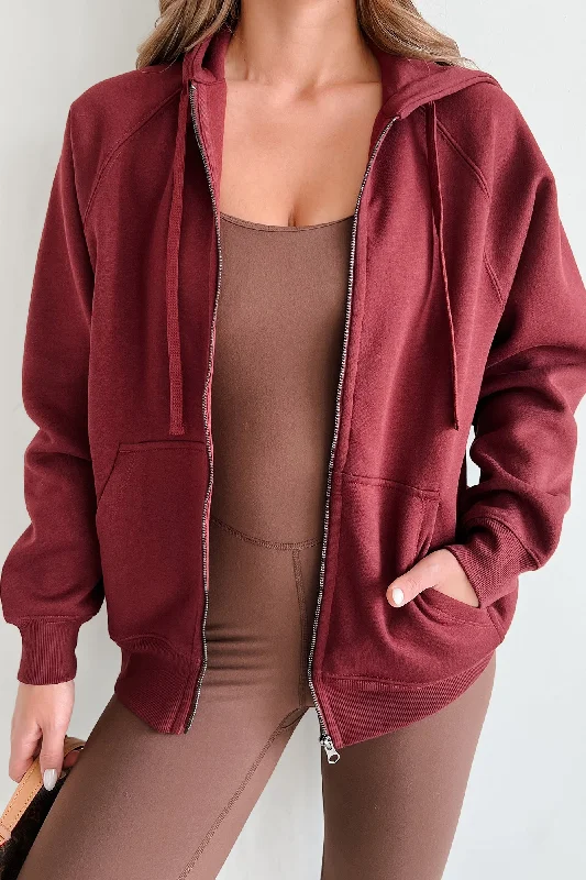 Winning Takes Precedence Zip-Up Hoodie (Burgundy)