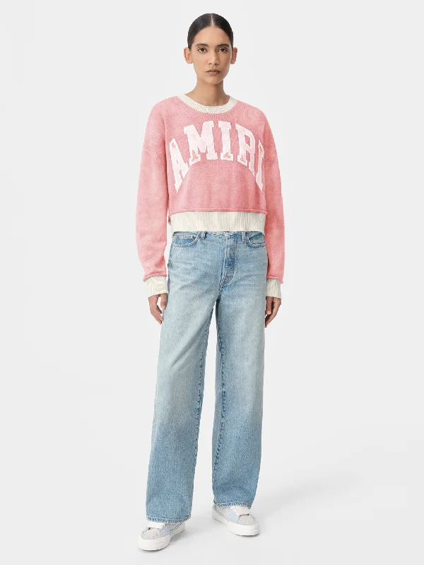 WOMEN - WOMEN'S AMIRI VINTAGE CASHMERE CREW - Flamingo Pink