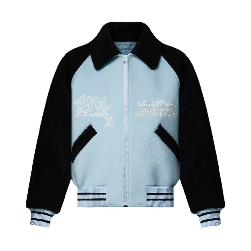 Women Blouson Wool Varsity Jacket