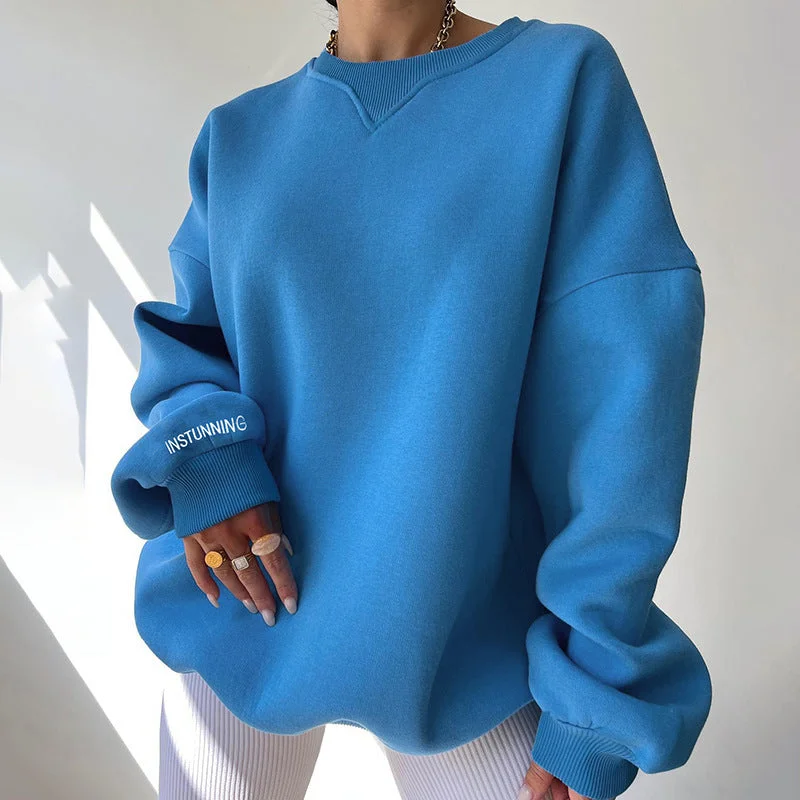 Women's Oversized Blue Sweatshirt