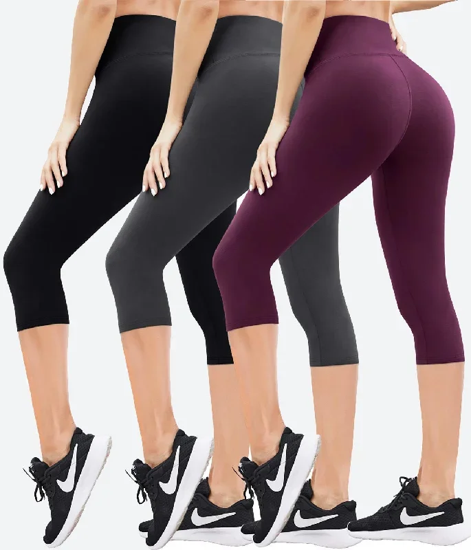 3 Packs Seamless Capri Yoga Pants - HY61