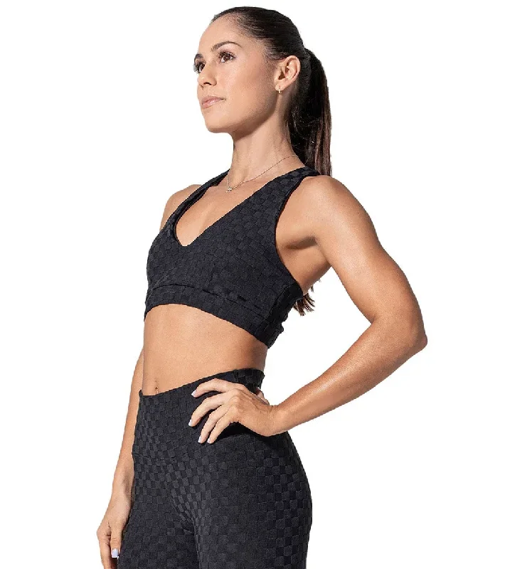 925Fit Spot Light Yoga Sports Bra Black