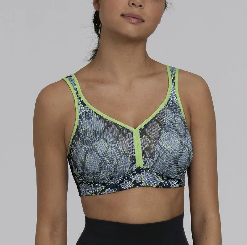 Anita Air Control Viper Grey Animal and Lime Green Sports Bra 5544