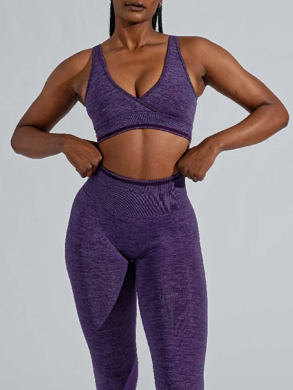 BBL Seamless Reversible Sports Bra - Eggplant Purple