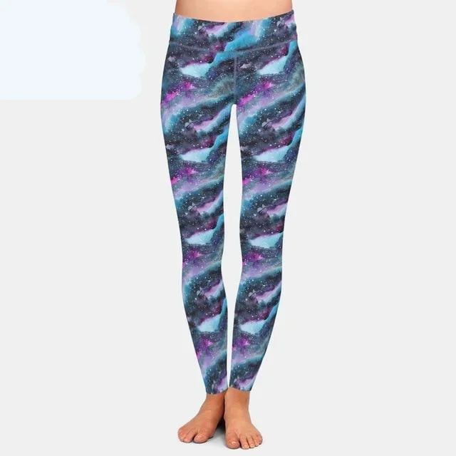 Beautiful Assorted Galaxy Patterned High Waist Leggings