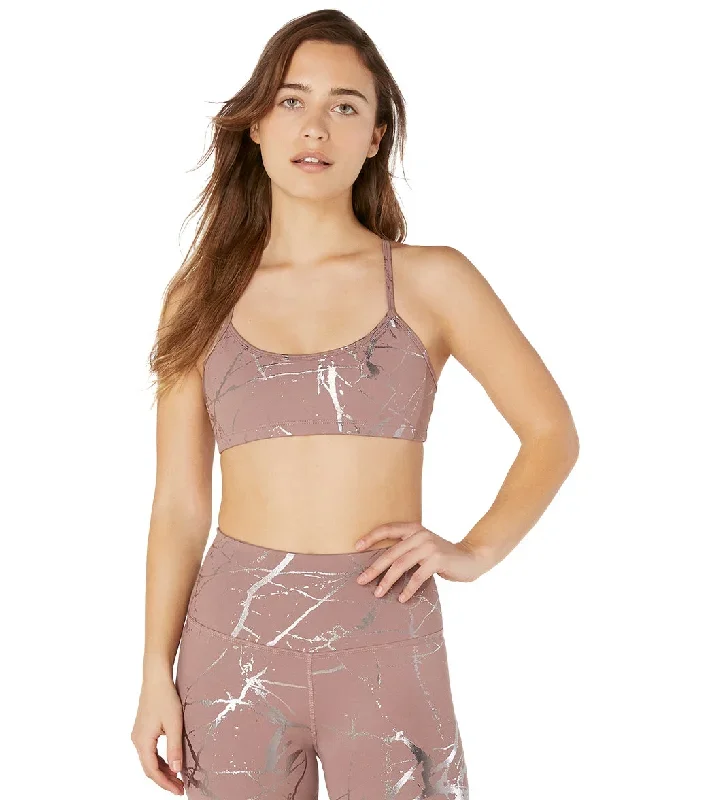 Beyond Yoga Lost Your Marbles Yoga Sports Bra Dusty Mauve/Shiny Gunmetal Marble