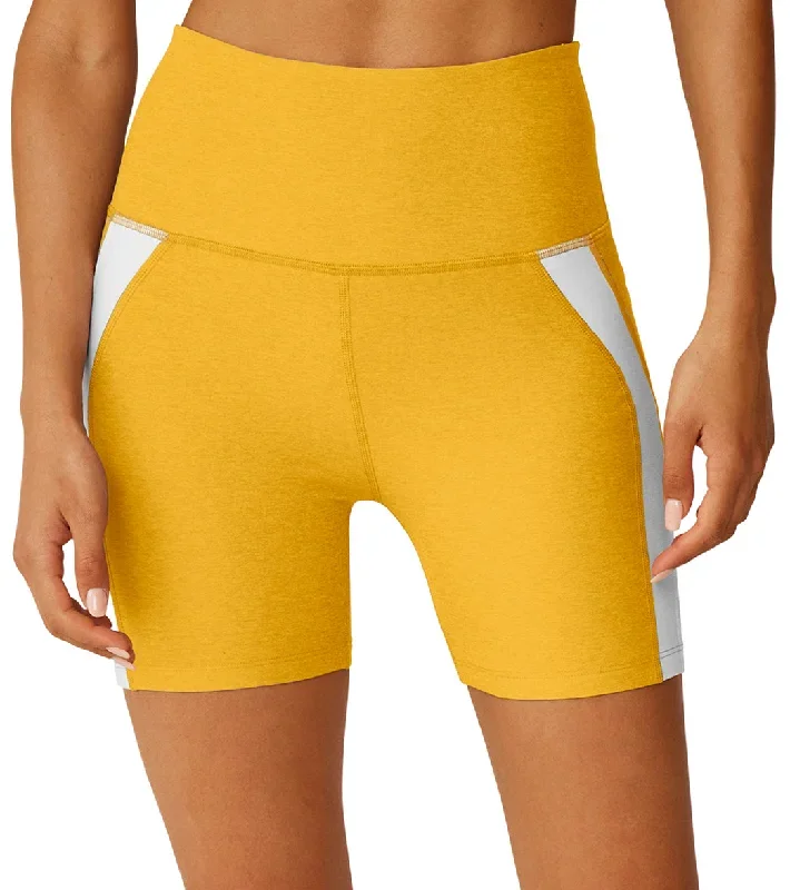 Beyond Yoga Spacedye Top Line Biker Short Sunflower Heather/Cloud White