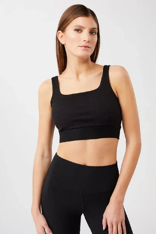 Ribbed Sport Bra (Black)