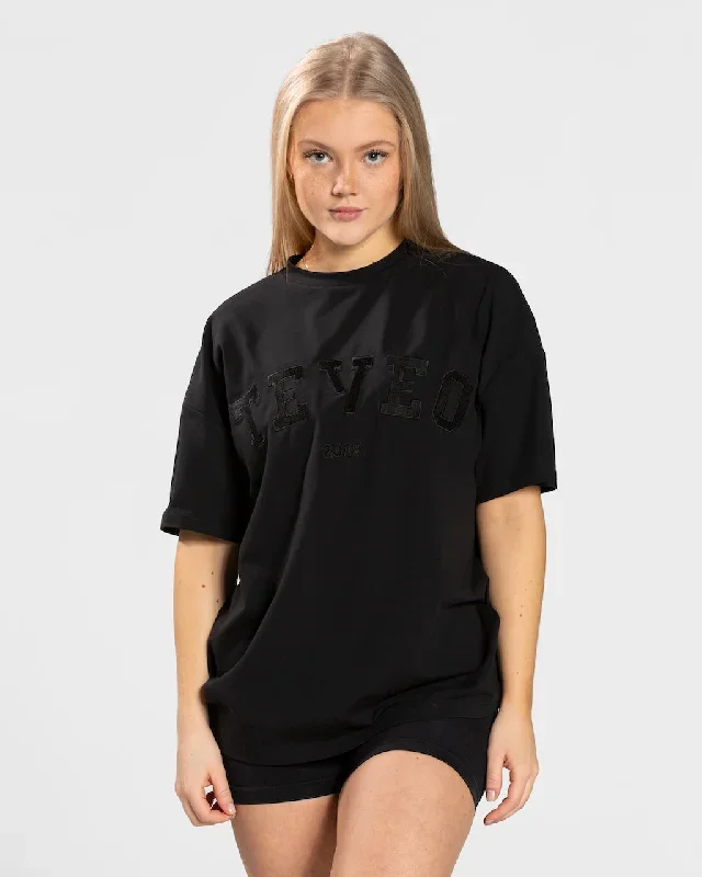 College Oversized T-Shirt Schwarz