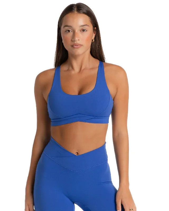 Cross Over Sports Bra - Electric Blue