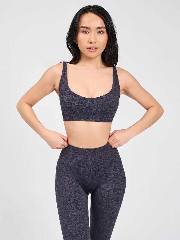 Dream Heathered Sports Bra - Black Heather