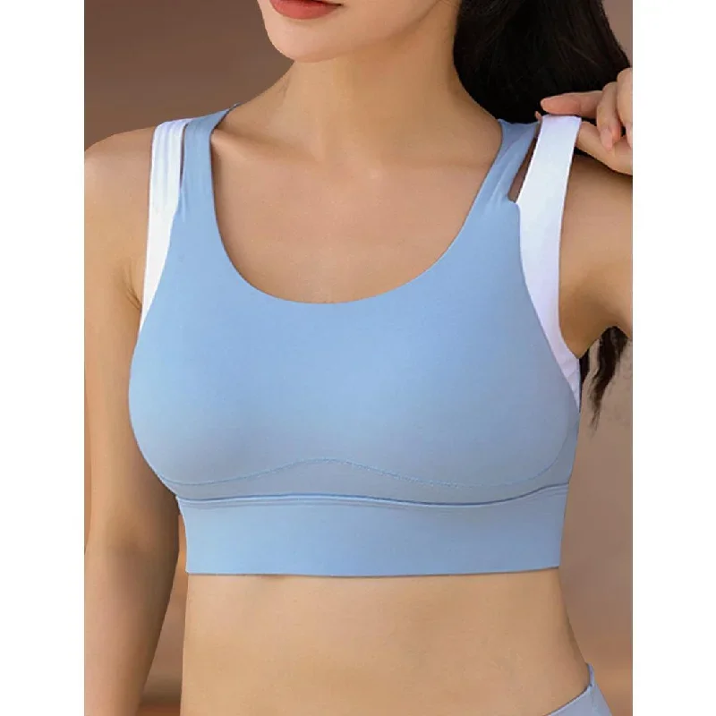 Doreen Dual-Color Racerback High-Impact Sports Bra Up to 42G