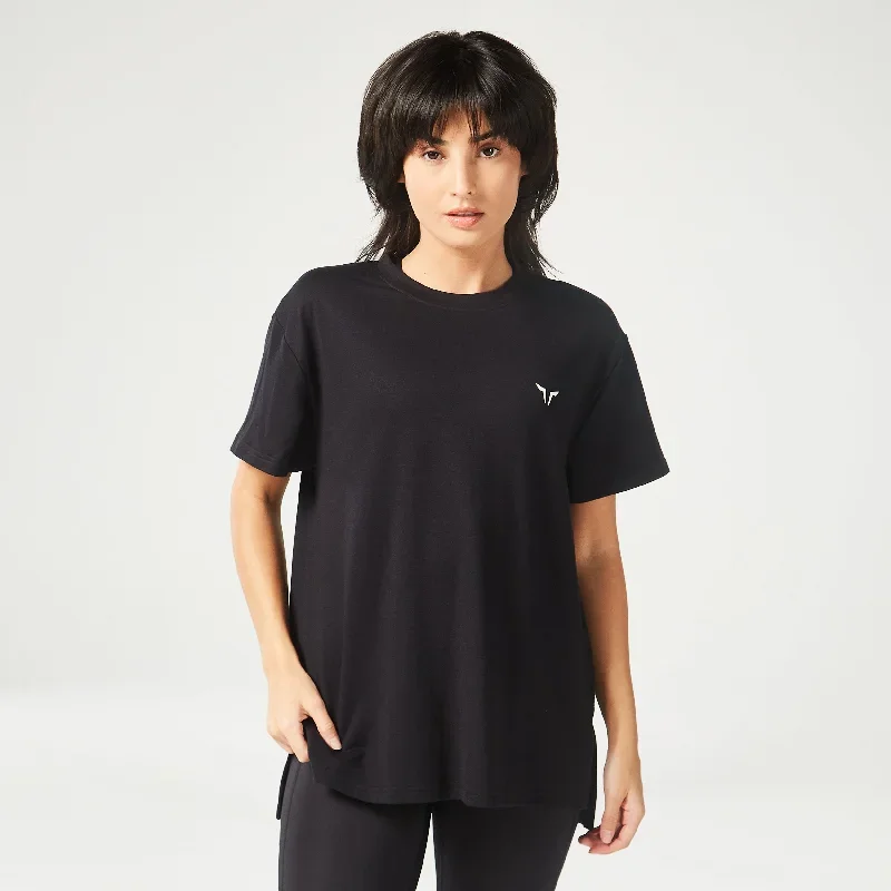 Essential Longline Oversized Tee - Black