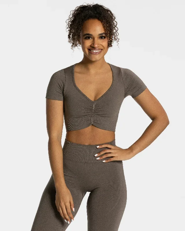 Focus Crop Top Taupe