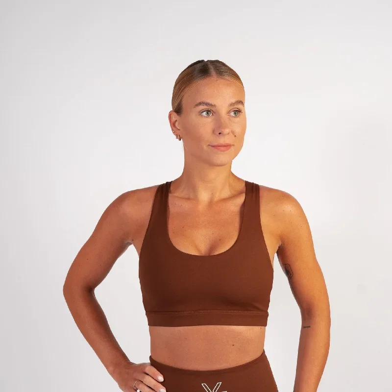 Cinnamon Stripe Sports Bra