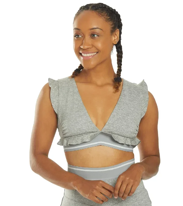 Free People Sanctuary Yoga Sports Bra Grey Combo