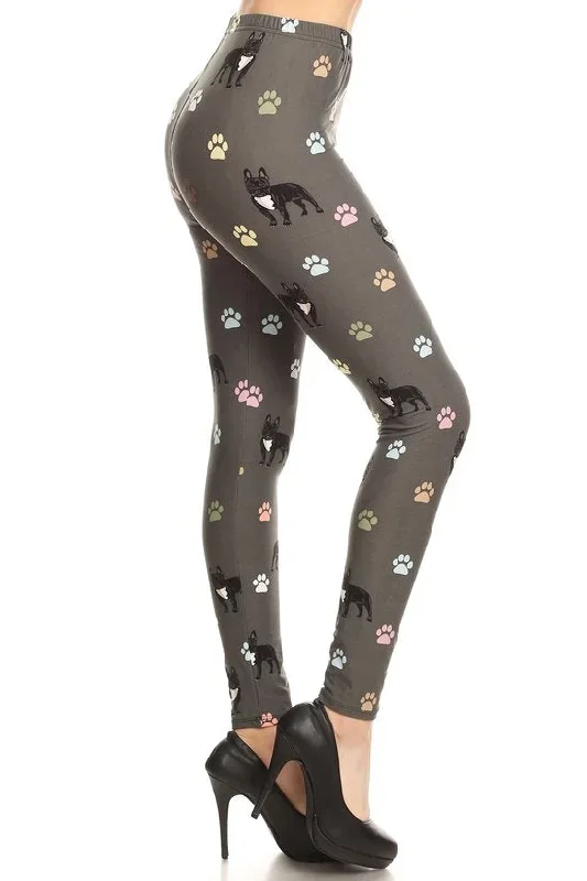 French Bulldog & Pawprint  OS Full Leggings