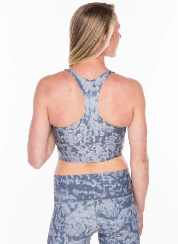 Grey Fog Longline Sports Bra