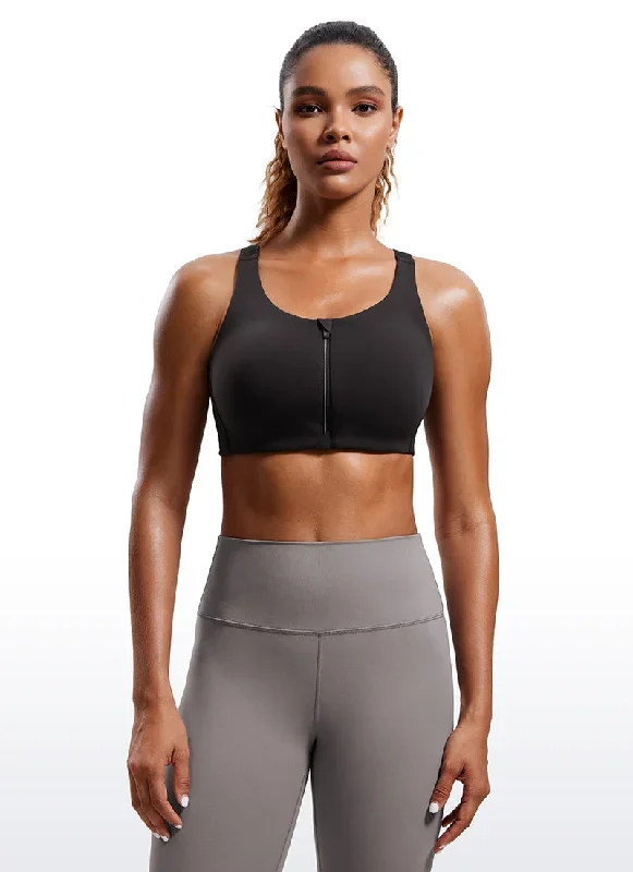 Zip Front High Impact Sports Bra