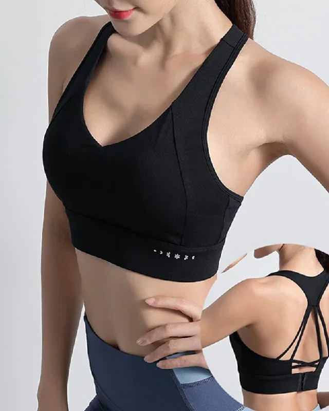 High Support Sports Bra Top Women Gym Brassiere Sport Fitness Seamless Push Up Yoga Bra Padded Sports Top Active Wear