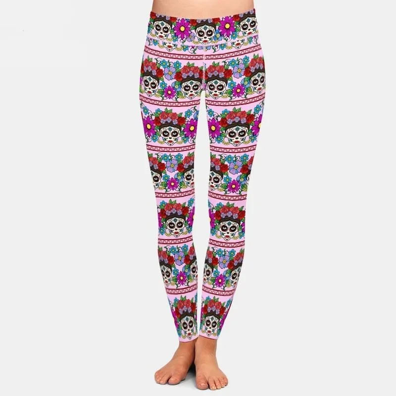 Ladies Assorted 3D Skull Patterned Leggings