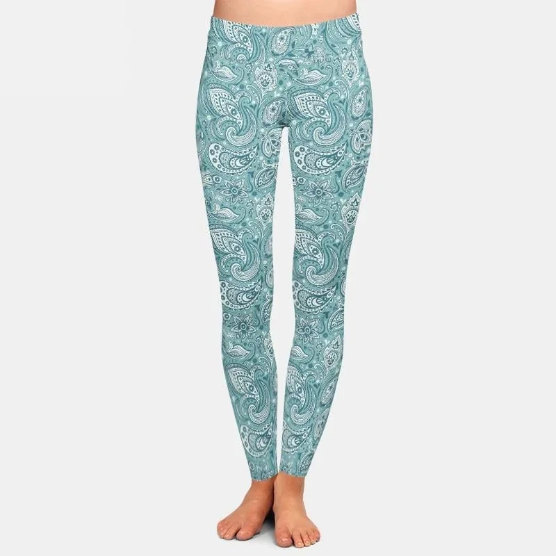 Ladies Cashew Flowers Printed Leggings