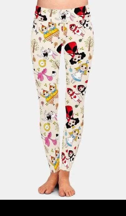 Ladies Fashion 3D Printed Cartoon Alice Leggings