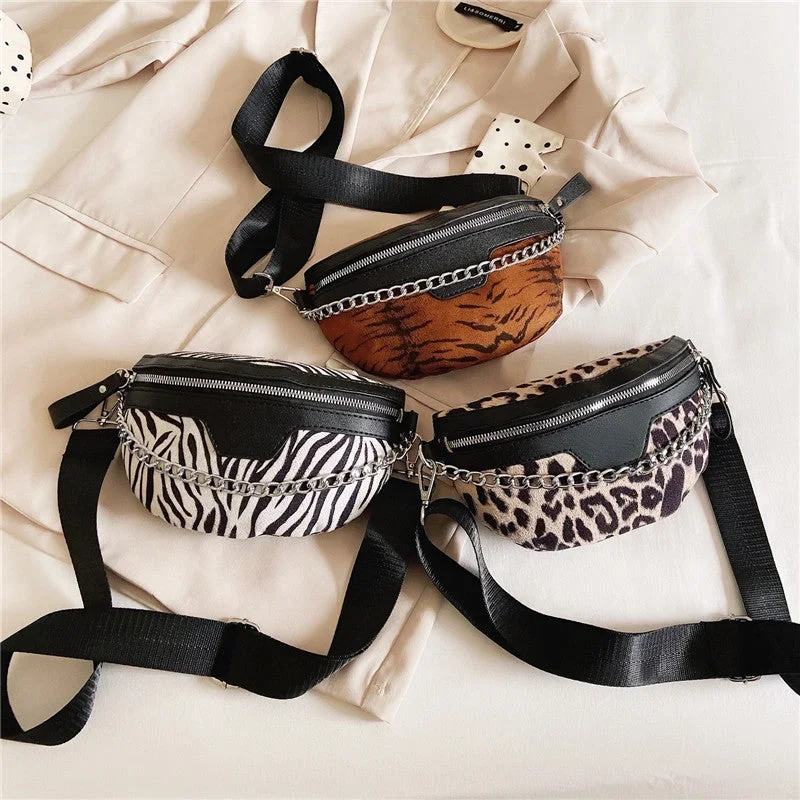 Lady Leopard Print Fanny Pack Europe And America