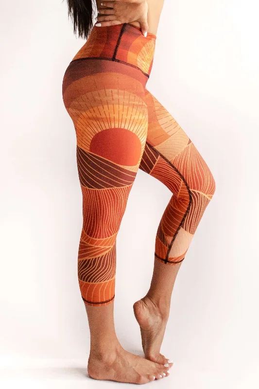 Light of Day Printed Yoga Crops