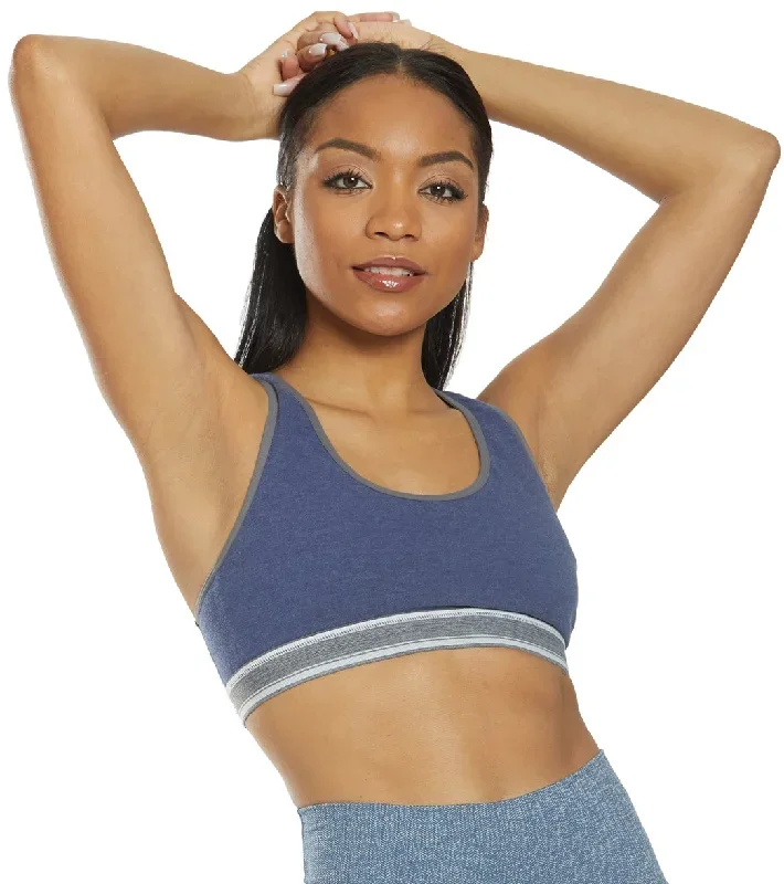 Manduka Eko Cotton Racer Back Yoga Sports Bra Blueberry Heather