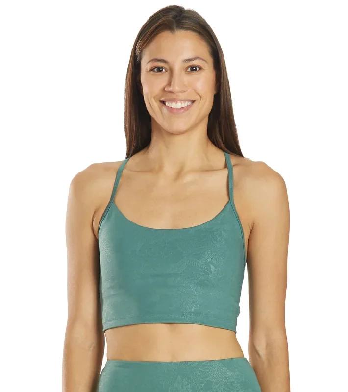 Marika Ivy Sports Bra Blue Spruce Wildflower Emboss