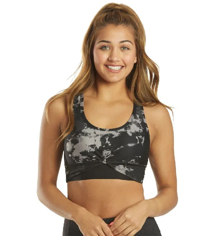 Marika Phillip Sport Bra Black Ink Tie Dye