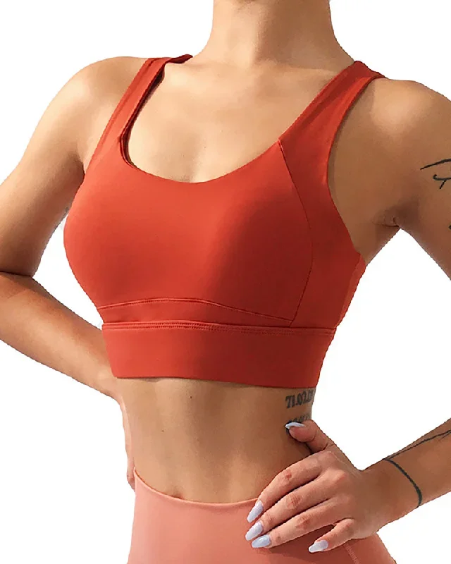 New Double Shoulder Straps Cross-Back Beauty Yoga Fitness Sports Underwear Solid Color S-XL Bra