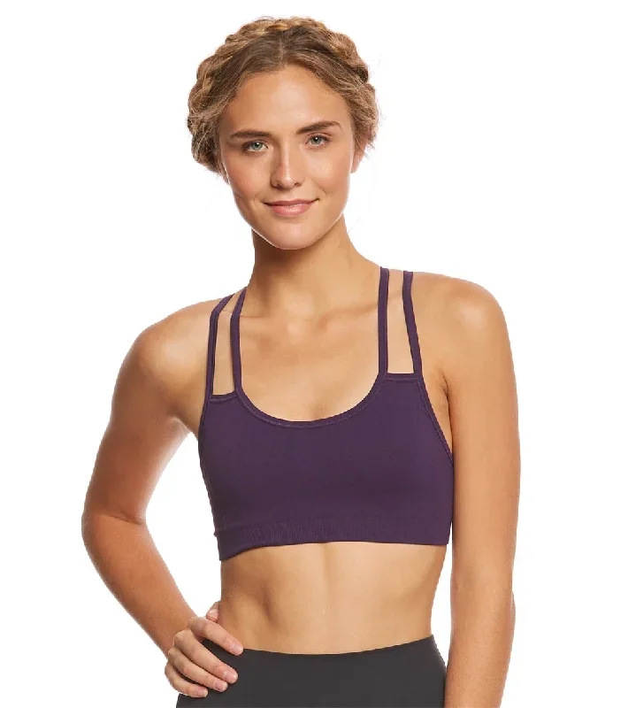 NUX Meditate Seamless Yoga Sports Bra Blackberry