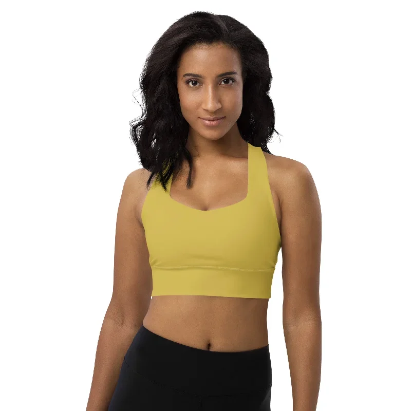 Old Gold Longline Women's High Impact Sports Bra