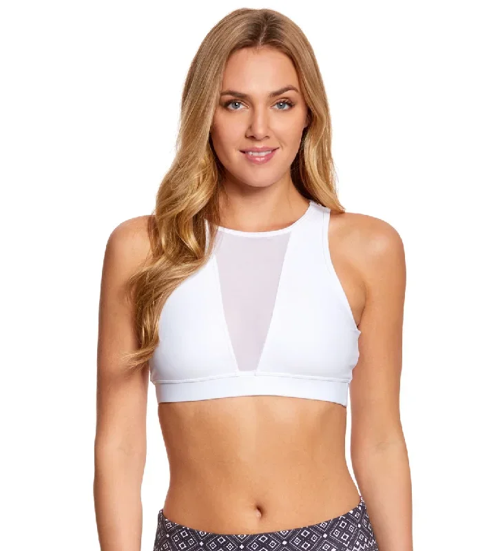 Onzie Briana Yoga Sports Bra White/white mesh