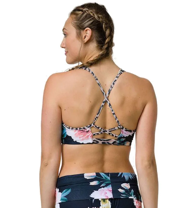 Onzie Bridge Yoga Sports Bra Secret Garden Leopard