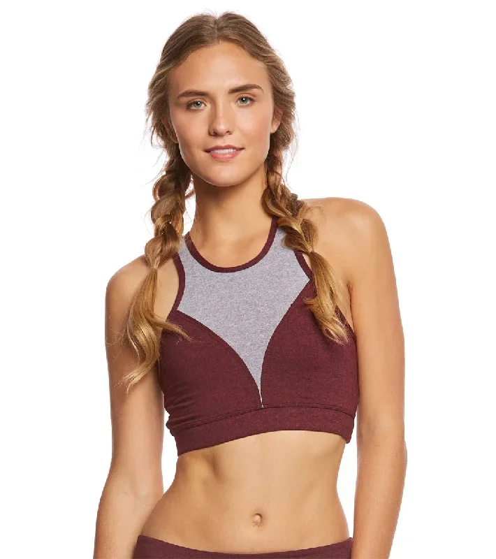 Onzie High Neck Yoga Sports Bra Burgundy