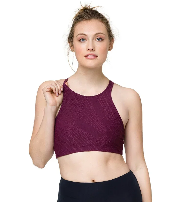 Onzie Selenite Heart Yoga Sports Bra Burgundy