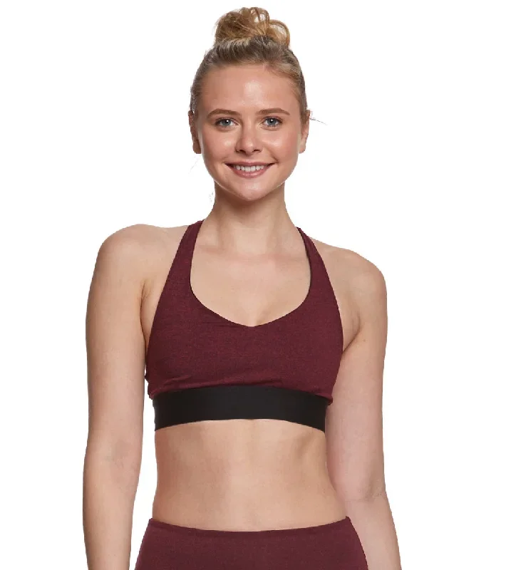 Onzie Y Back Yoga Sports Bra Burgundy/Black