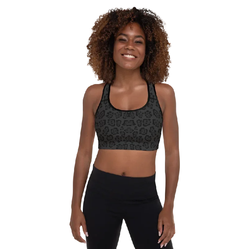 Black Jaguar Padded Sports Bra