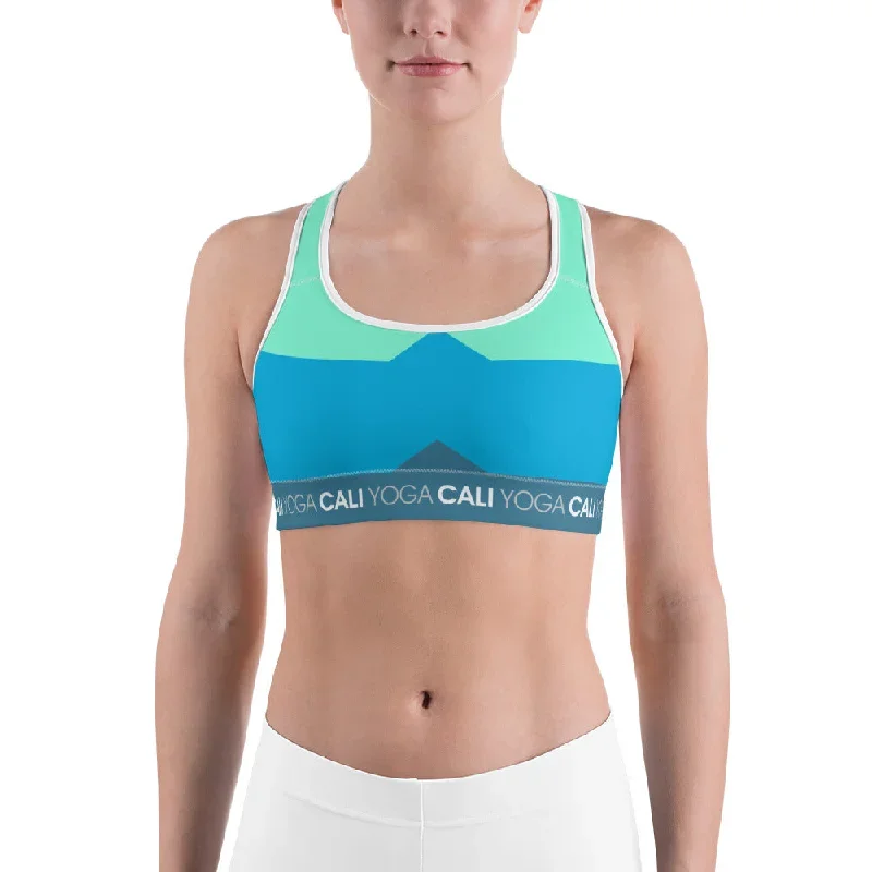 Aqua Color Racerback Sports Bra