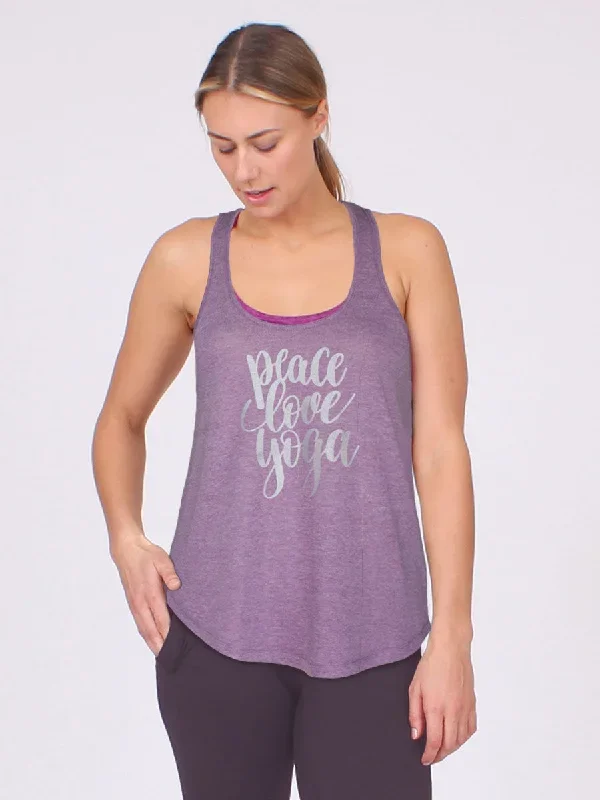 Peace Love Yoga Tank Orchid