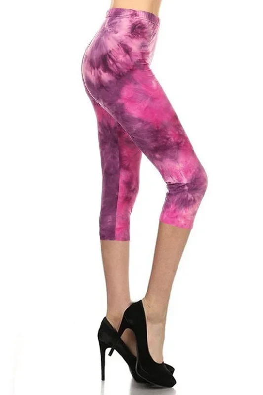 Pink & Purple Tiedye OS Capri